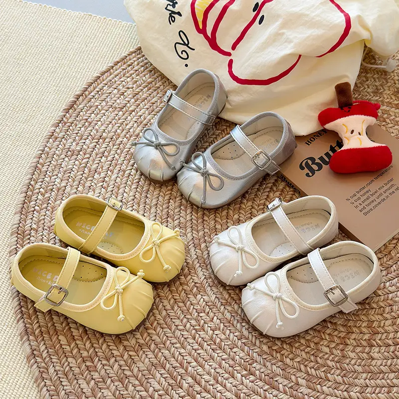 Silver Bow Princess Shoes for Girls Toddler — feature 3
