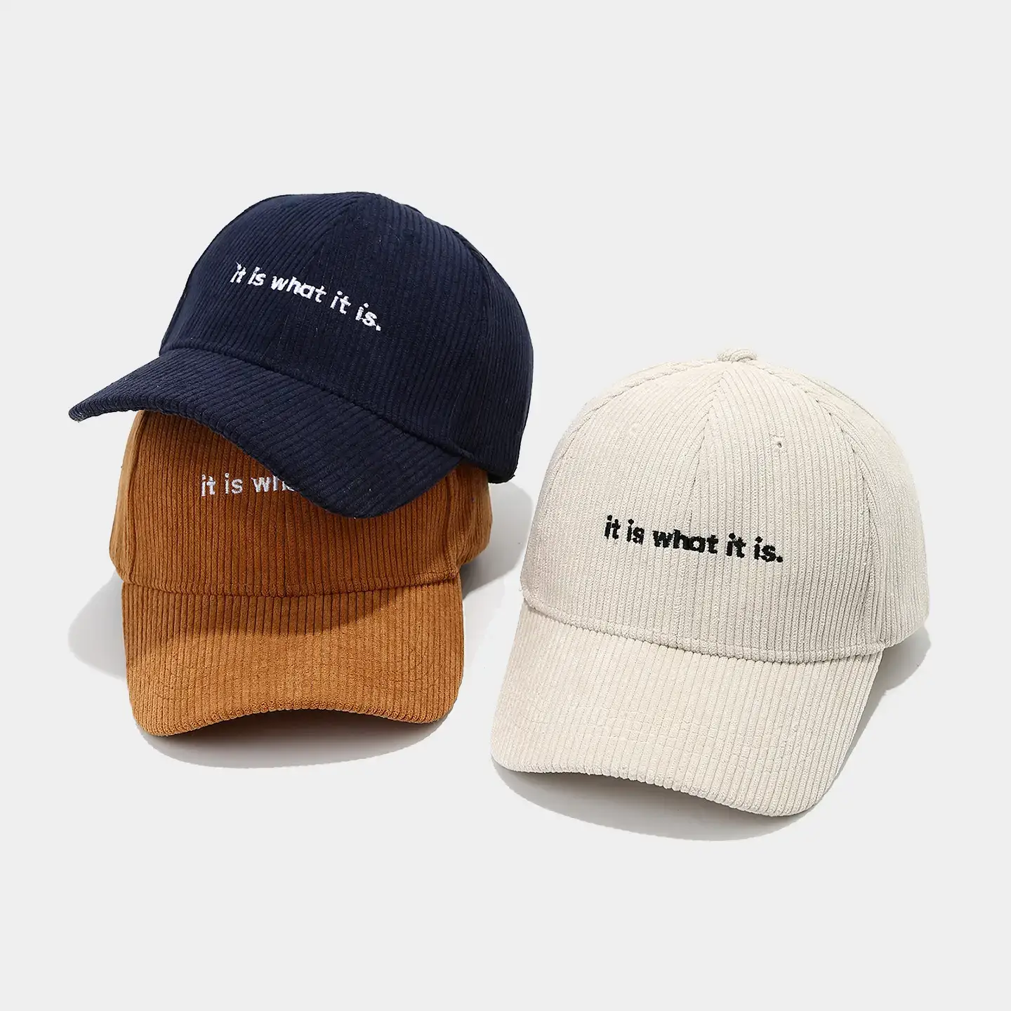 Women Black Corduroy Cap "It's What It Is" - Image 9