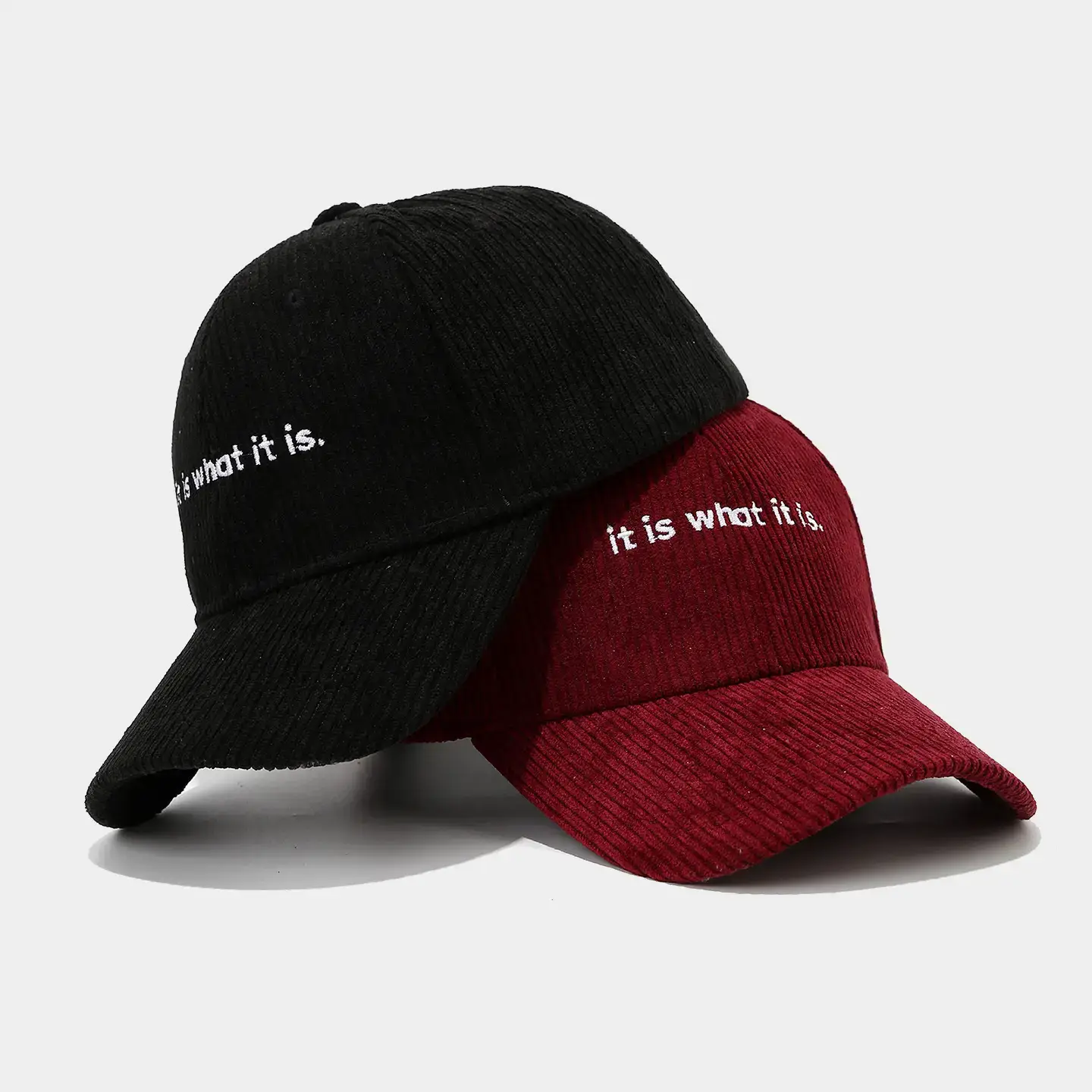 Women Black Corduroy Cap "It's What It Is" - Image 10