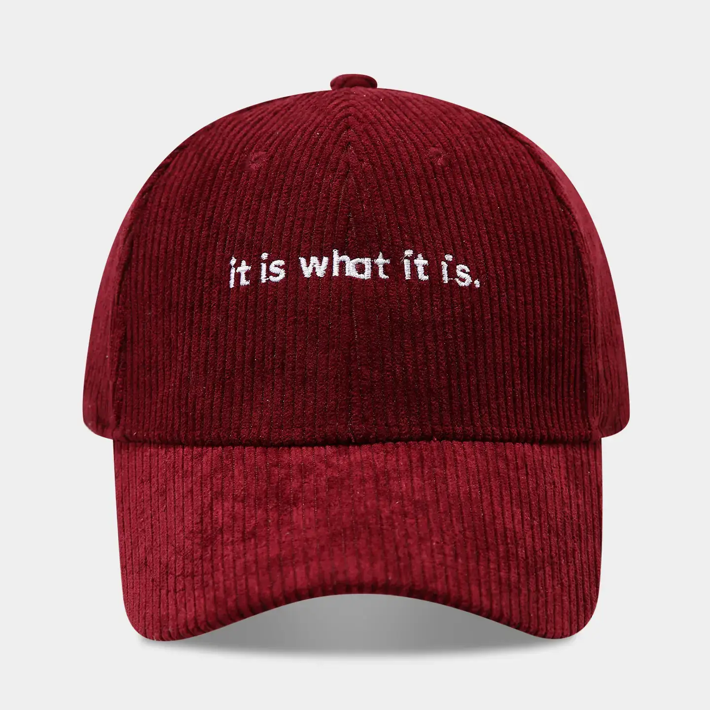 Women Black Corduroy Cap "It's What It Is" - Image 4
