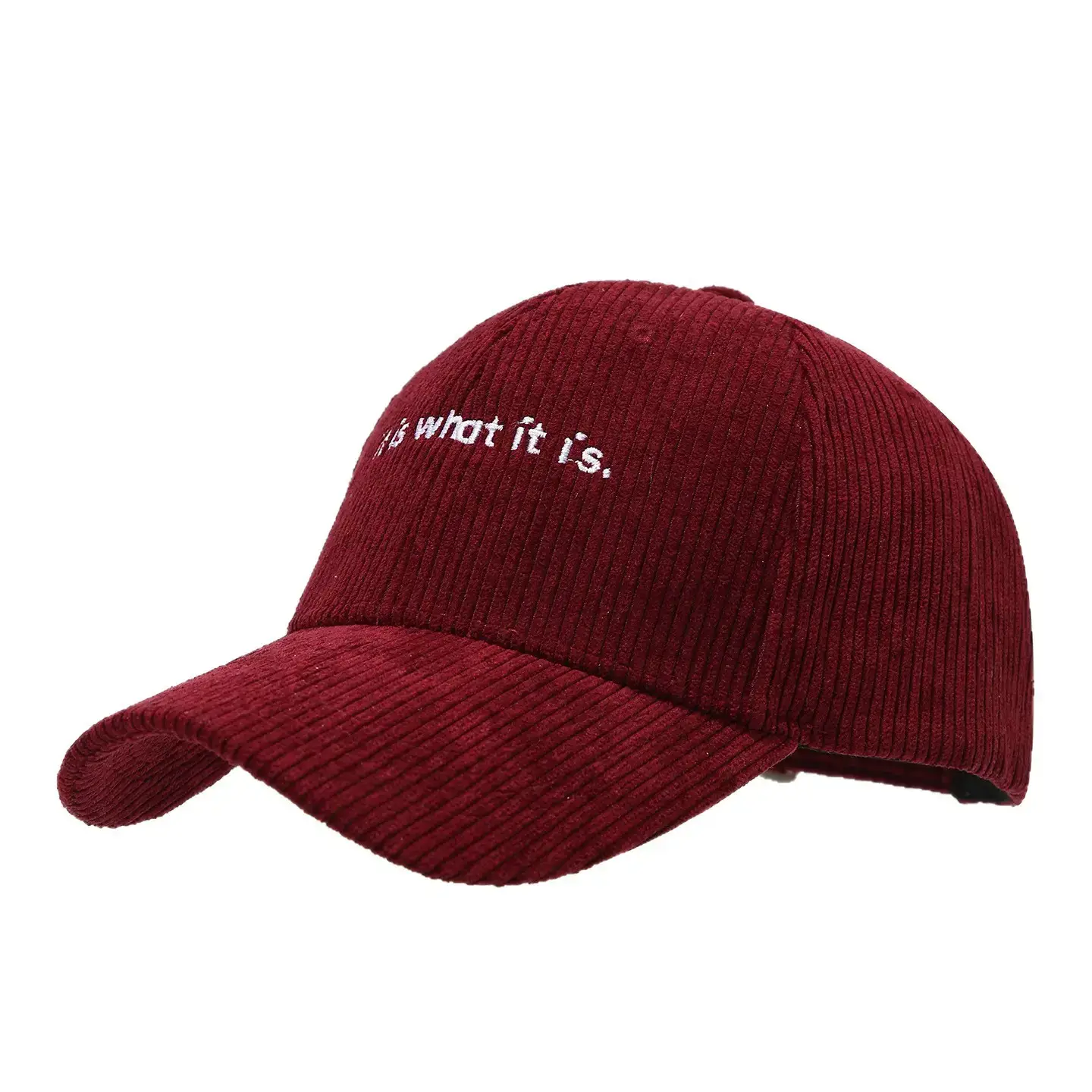Women Black Corduroy Cap "It's What It Is" - Image 11