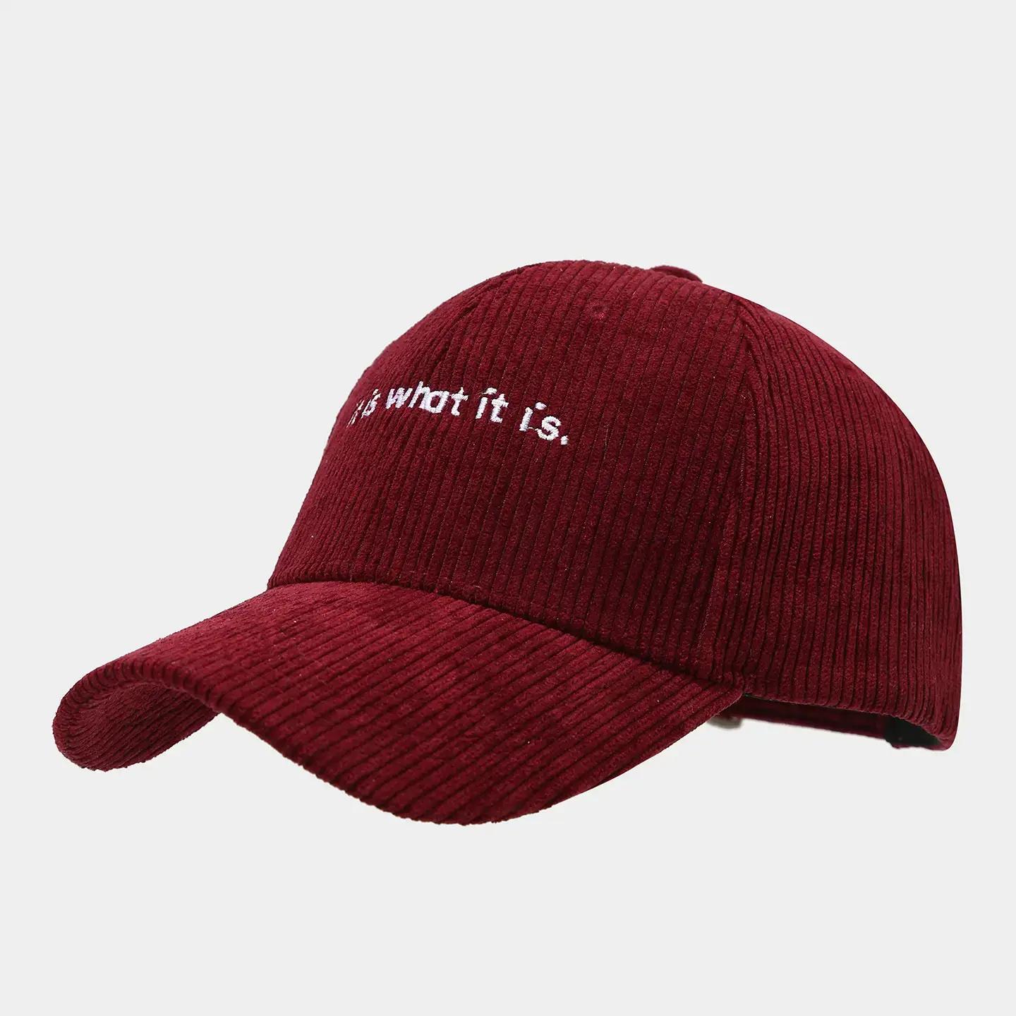 Women Black Corduroy Cap "It's What It Is" — feature 11