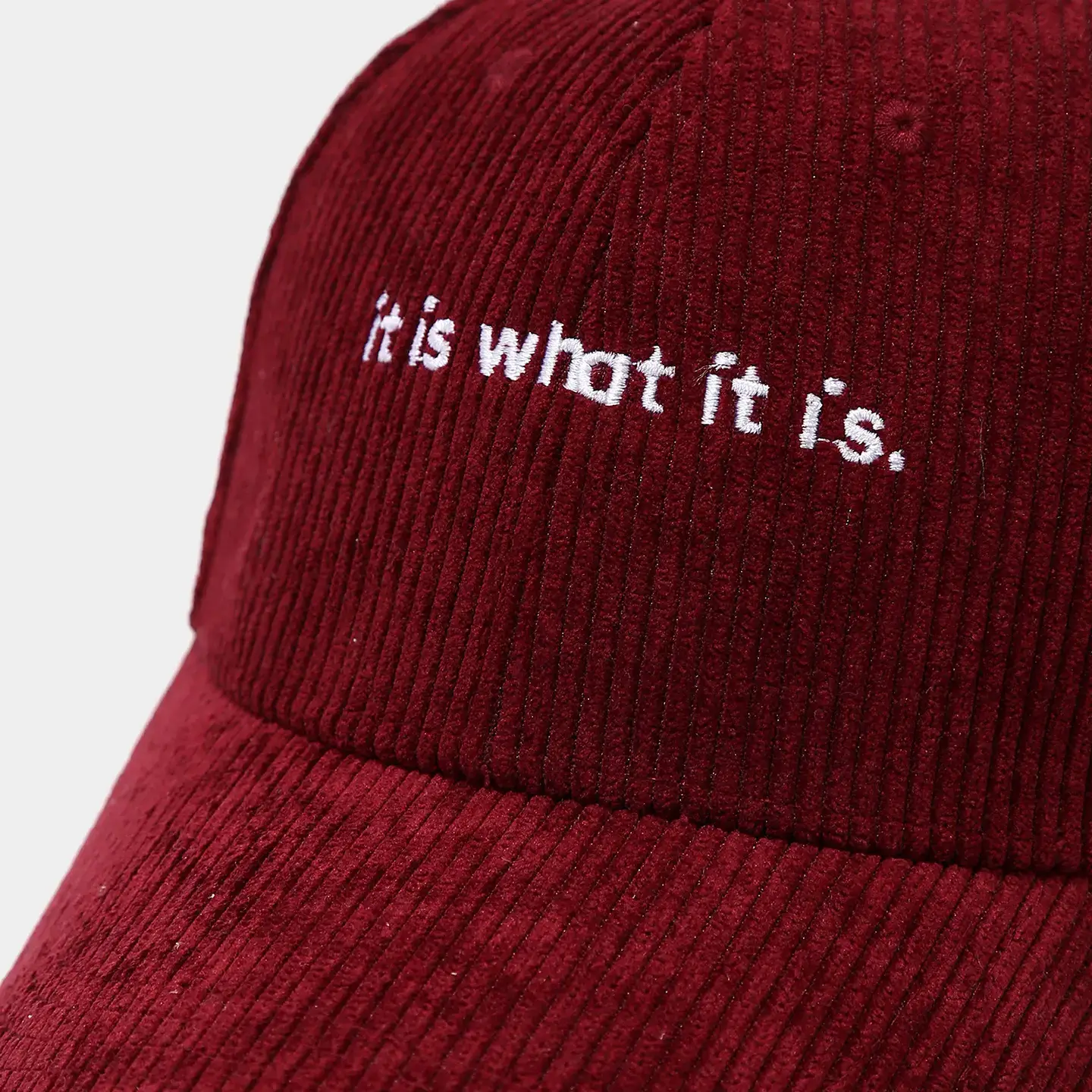 Women Black Corduroy Cap "It's What It Is" — feature 12