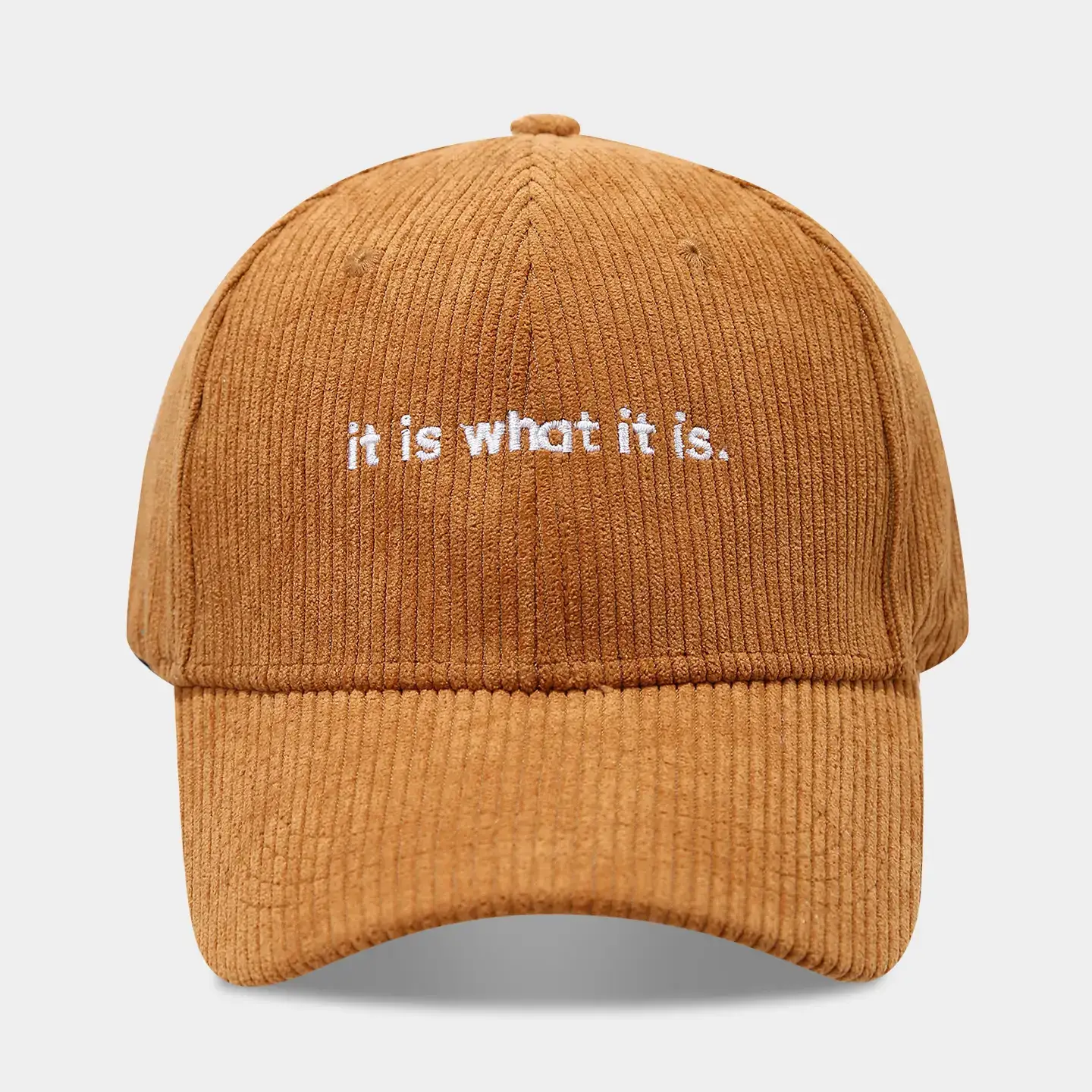 Women Black Corduroy Cap "It's What It Is" - Image 3