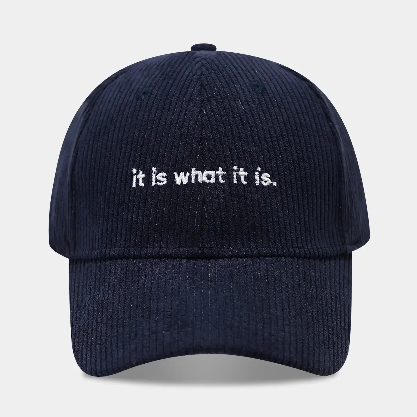 Women Black Corduroy Cap "It's What It Is" - Image 5