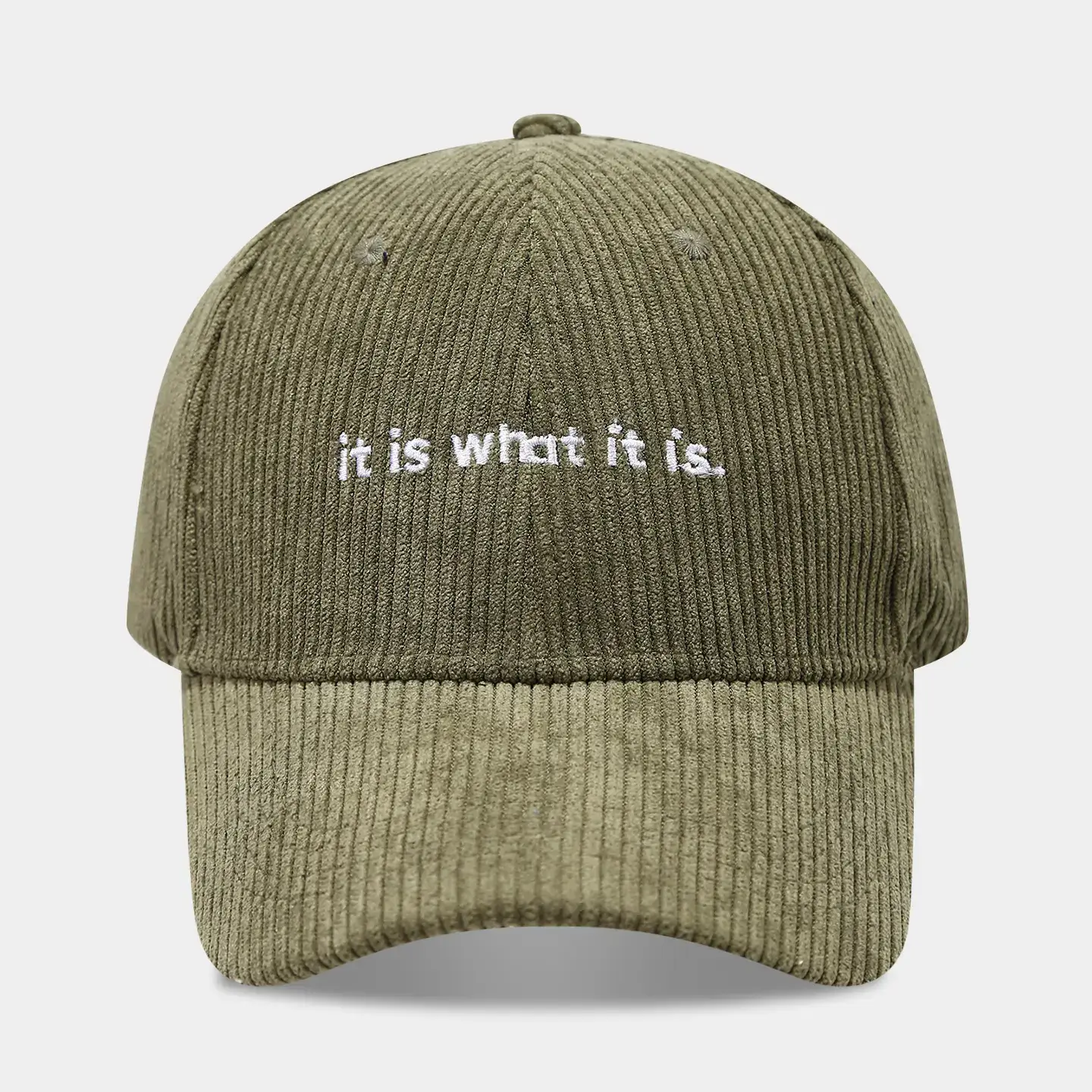 Women Black Corduroy Cap "It's What It Is" - Image 7