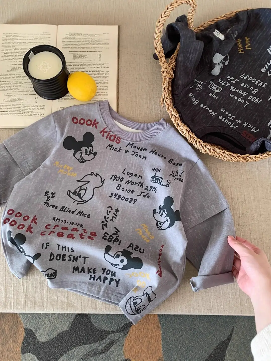 Children's Grey Letter Print Long Sleeve T-Shirt 2025 - Image 4