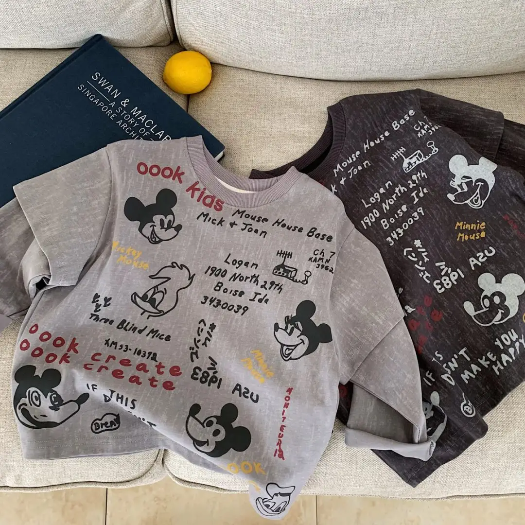 Children's Grey Letter Print Long Sleeve T-Shirt 2025 — feature 2