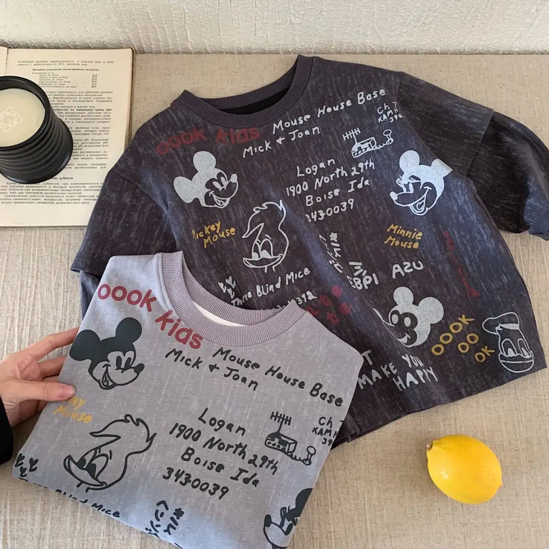 Children's Grey Letter Print Long Sleeve T-Shirt 2025 — feature 4
