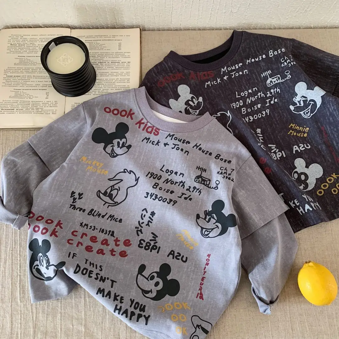 Children's Grey Letter Print Long Sleeve T-Shirt 2025 — feature 5