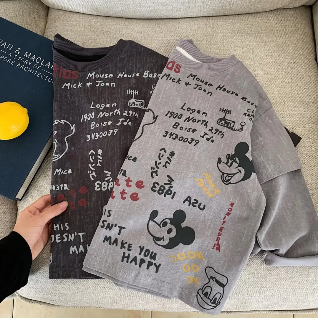 Children's Grey Letter Print Long Sleeve T-Shirt 2025 — feature 9