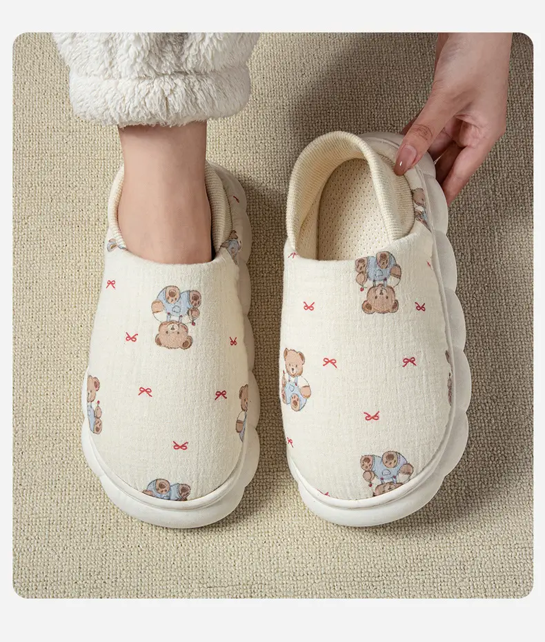 Girly Heart Lace Bow Heel Thin Breathable Spring and Autumn Style Pregnant Women Breathable Ladies Home Confinement Shoes — feature 10