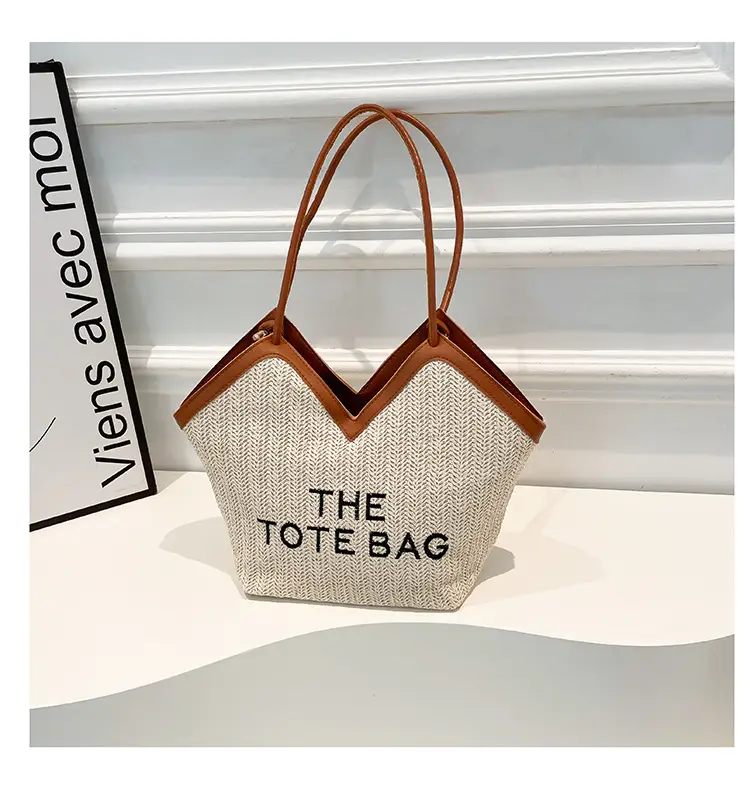 2025 New Summer Letter Straw Woven Large-Capacity Women's Bag — feature 21
