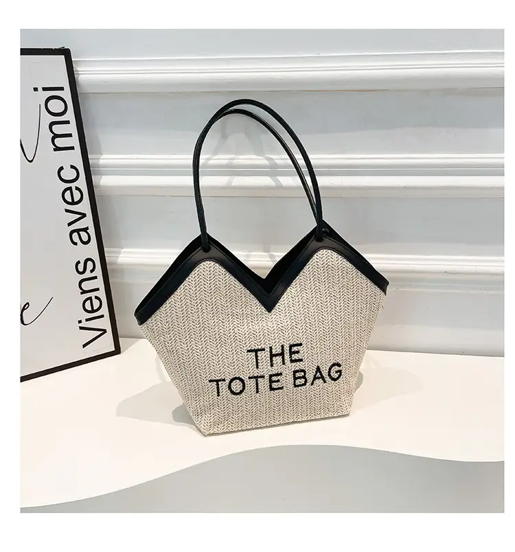 2025 New Summer Letter Straw Woven Large-Capacity Women's Bag — feature 22