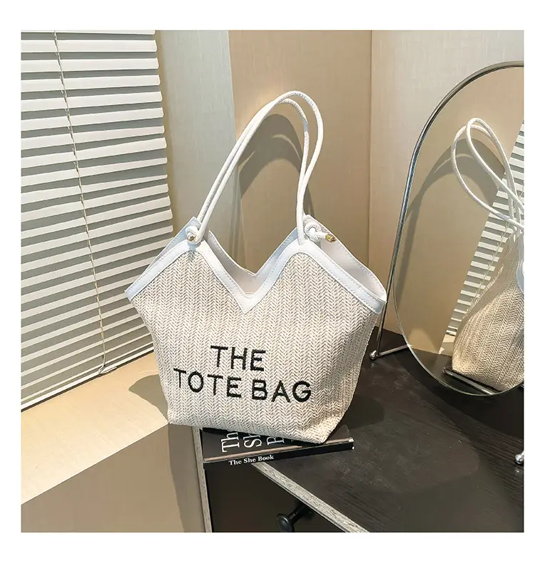 2025 New Summer Letter Straw Woven Large-Capacity Women's Bag — feature 23