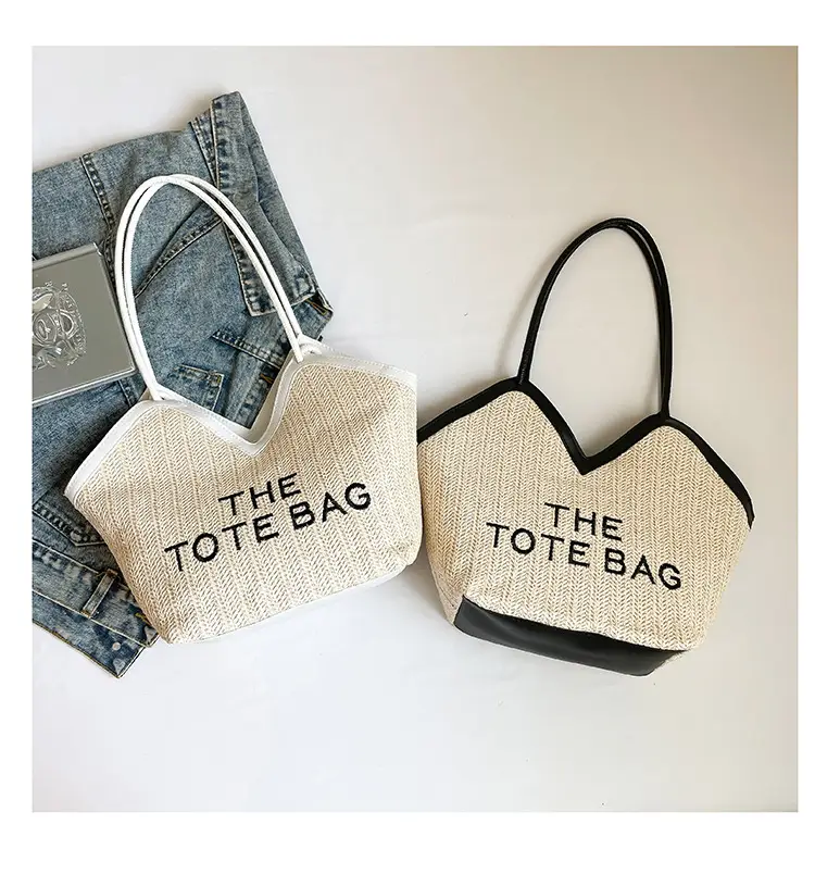 2025 New Summer Letter Straw Woven Large-Capacity Women's Bag — feature 24