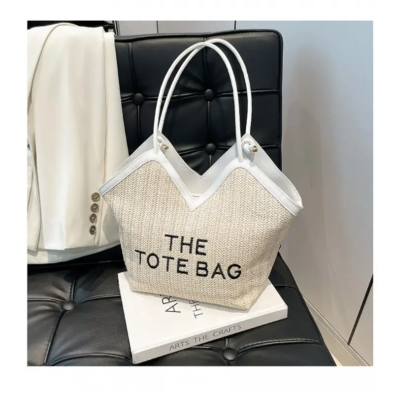 2025 New Summer Letter Straw Woven Large-Capacity Women's Bag - Image 2