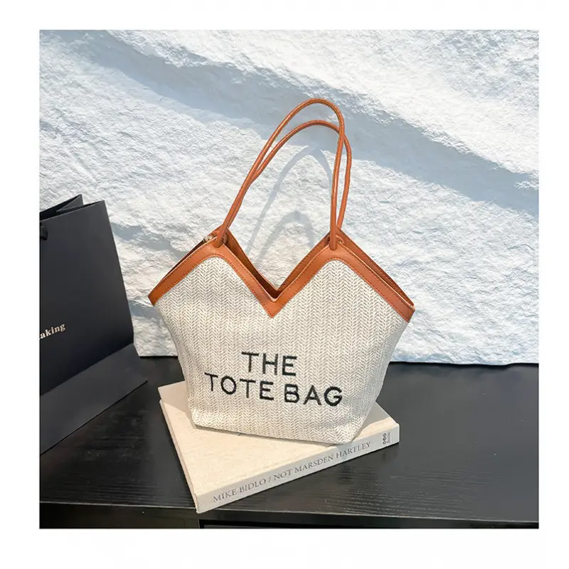 2025 New Summer Letter Straw Woven Large-Capacity Women's Bag - Image 3