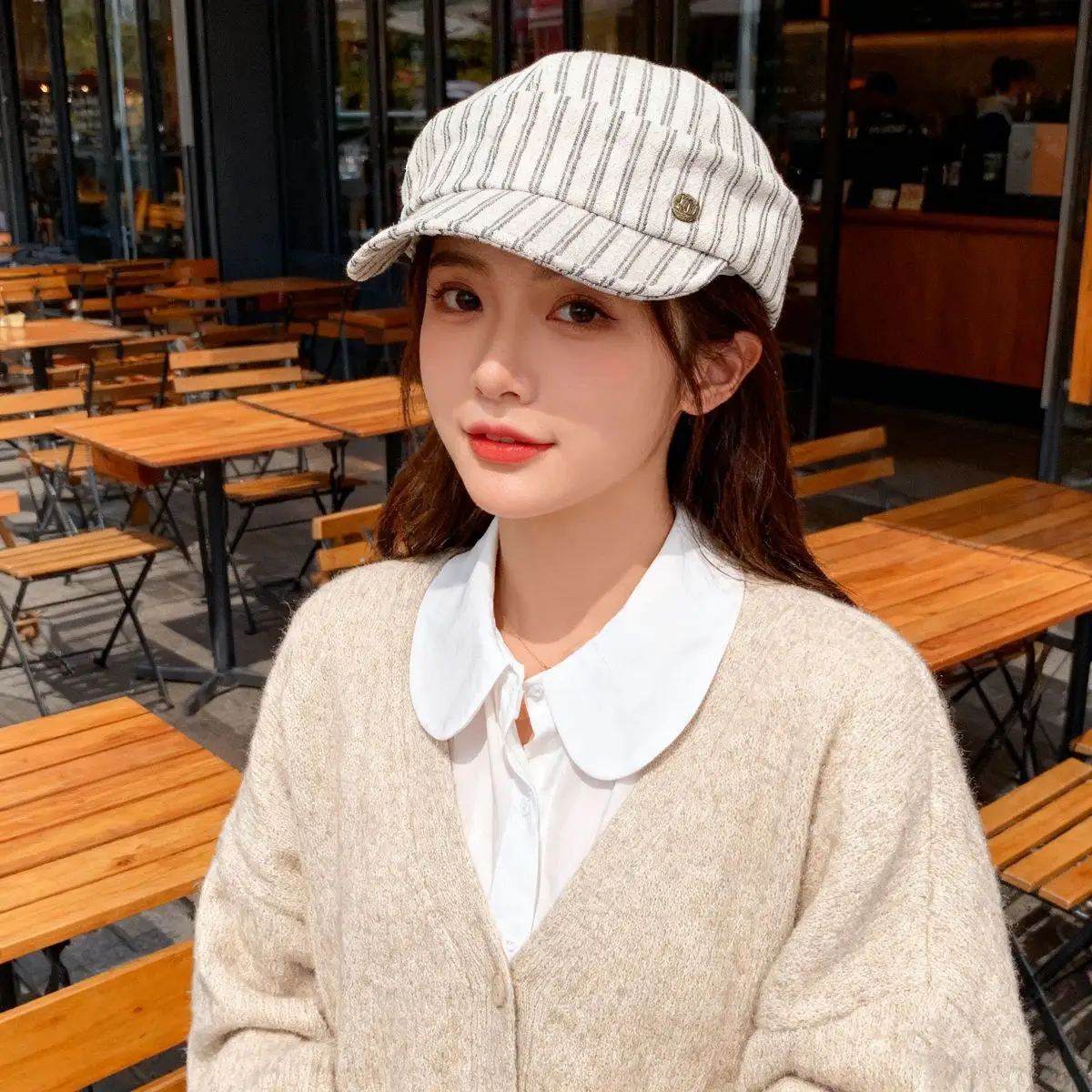 Soft Korean Niche Brim Newsboy Cap for Women - Image 3