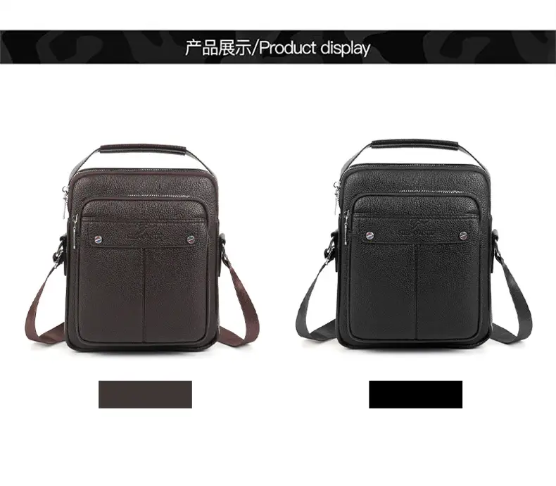 Men's Leather Crossbody Bag Brown Simple Trendy — feature 7