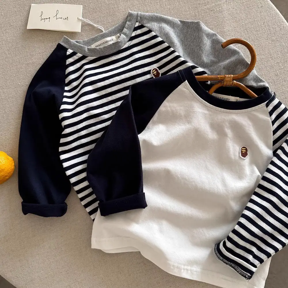 2025 Boys Striped Long Sleeve T-Shirt Set - Image 5
