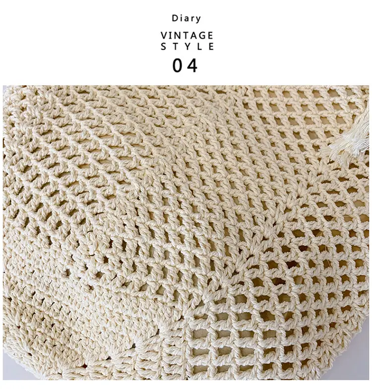 Women's Cotton Woven Shoulder Bag Large Capacity Lazy Style — feature 6