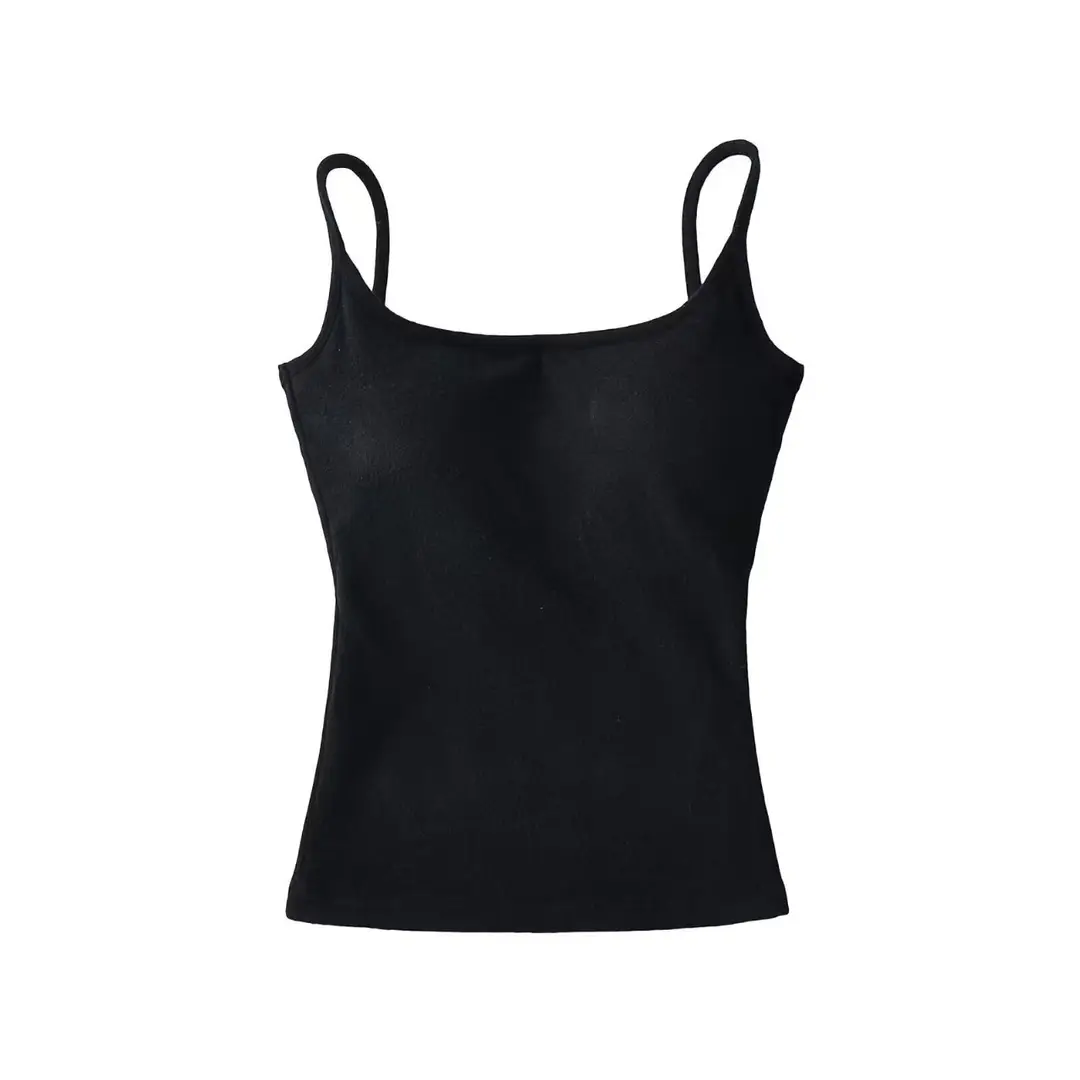 Pure Desire Hot Girl Camisole Women's White Beauty Back Slim Fit Outerwear Inner Bottoming Sleeveless Top Women's Summer with Breast Pad