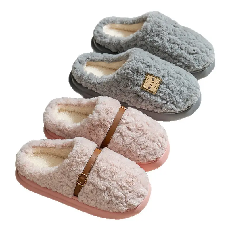 Warm and Velvet Thick-Soled Cotton Slippers for Couples at Home, Warm, Non-Slip, Wear-Resistant, Lightweight and Furry Slippers That Feel Like Stepping on Shit - Image 10
