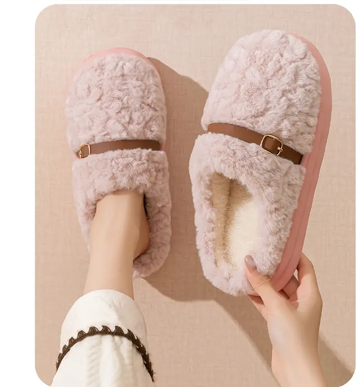 Warm and Velvet Thick-Soled Cotton Slippers for Couples at Home, Warm, Non-Slip, Wear-Resistant, Lightweight and Furry Slippers That Feel Like Stepping on Shit — feature 21
