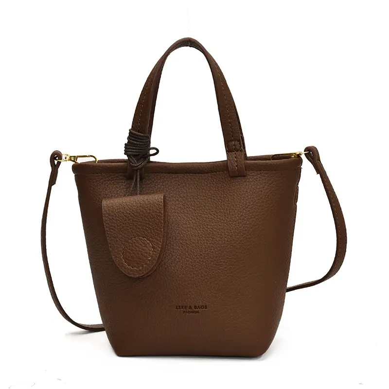 Women Pebbled Shoulder Bag Brown 2025 Retro Trendy - Image 10