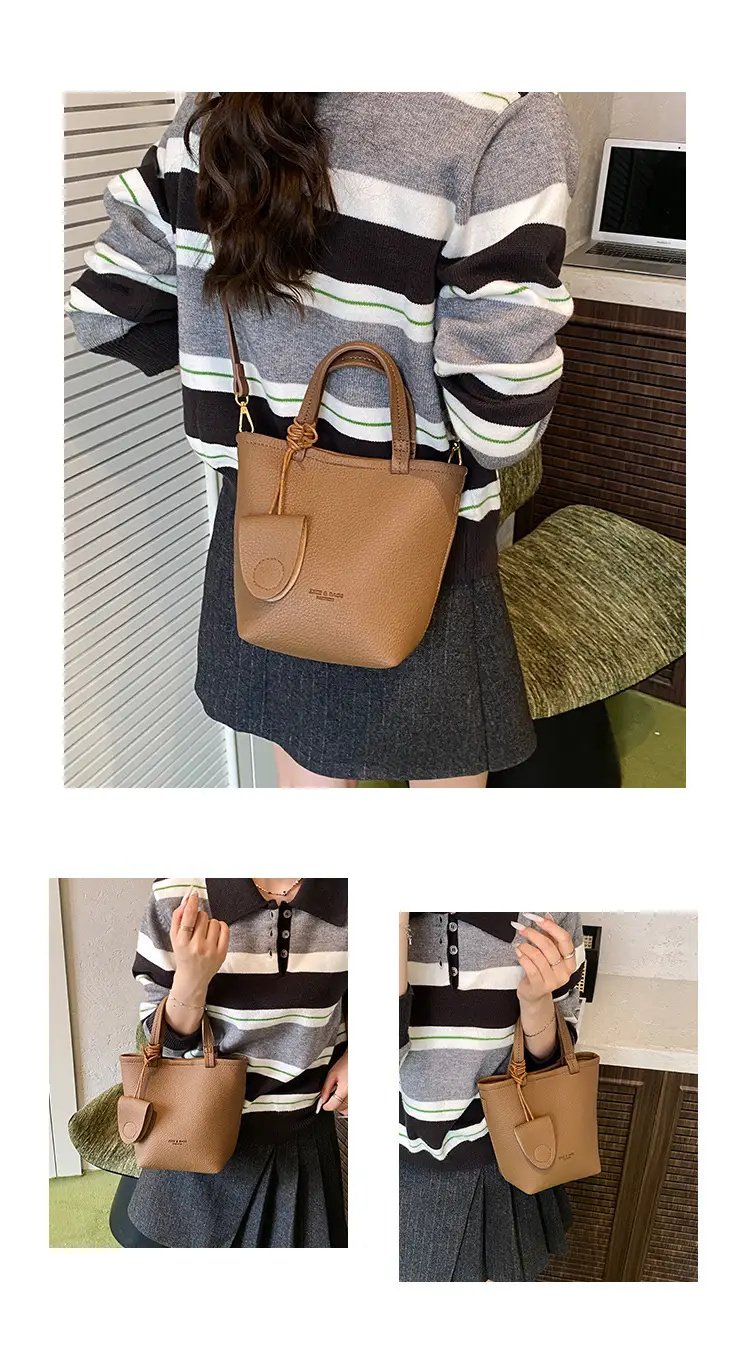 Women Pebbled Shoulder Bag Brown 2025 Retro Trendy — feature 12