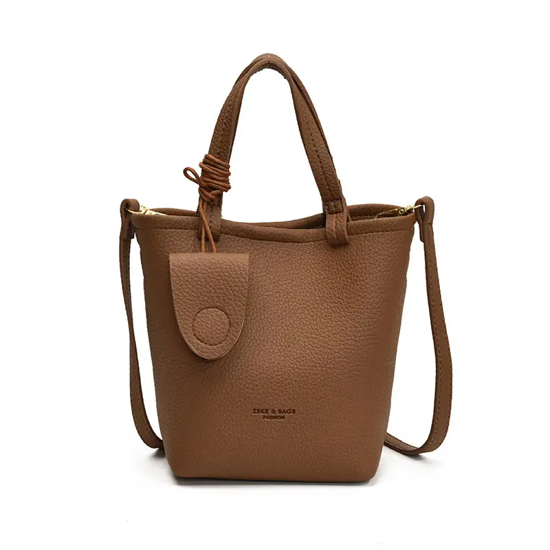 Women Pebbled Shoulder Bag Brown 2025 Retro Trendy - Image 3