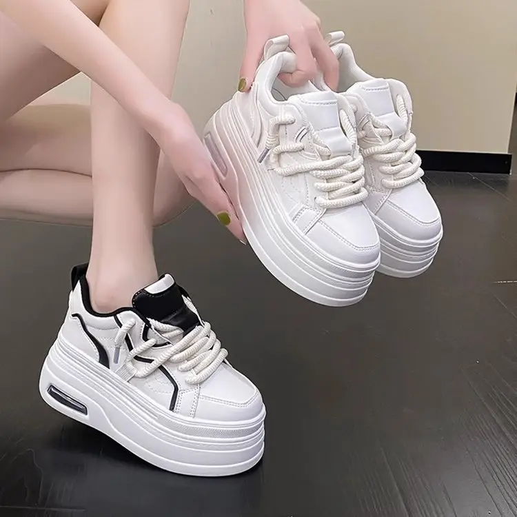 White Thick-Soled Women's Platform Shoes 2024 - Image 6