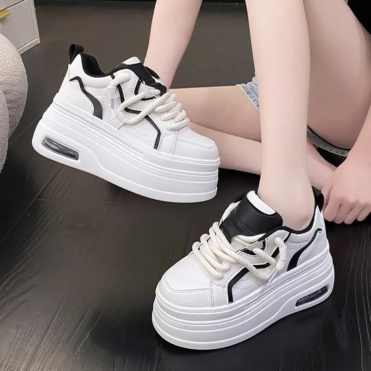 White Thick-Soled Women's Platform Shoes 2024 - Image 2