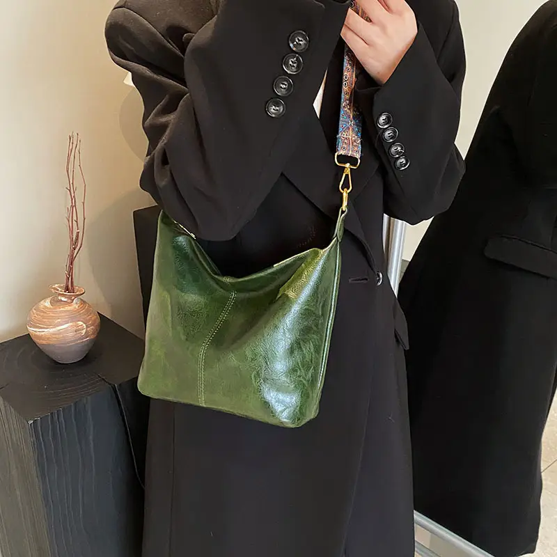 Retro Brown Leather Shoulder Bag Women 2025 - Image 7