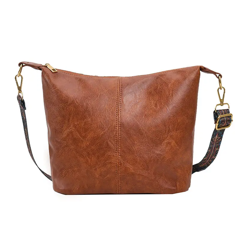 Retro Brown Leather Shoulder Bag Women 2025 - Image 3