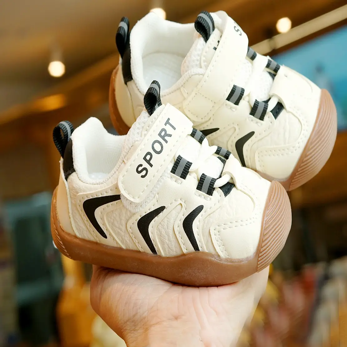 Toddler Shoes White Soft Sole Non-Slip 1-2Yrs