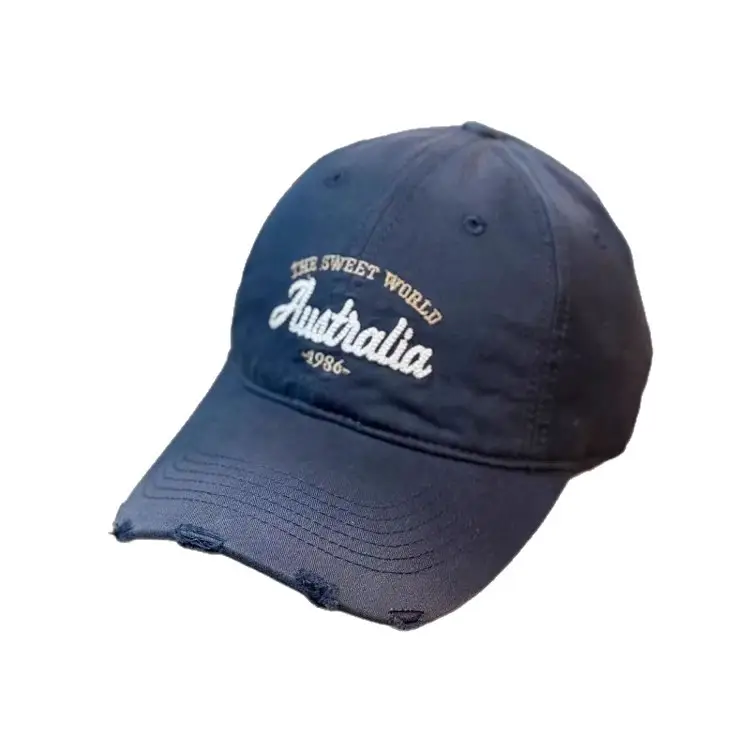 Women Korean Style Ripped Baseball Cap with Wide Brim - Image 16