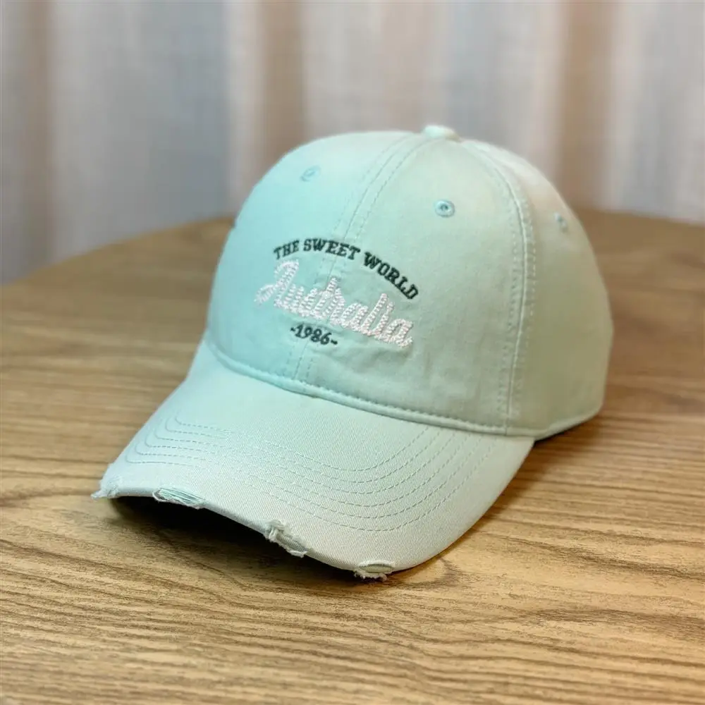 Women Korean Style Ripped Baseball Cap with Wide Brim — feature 11
