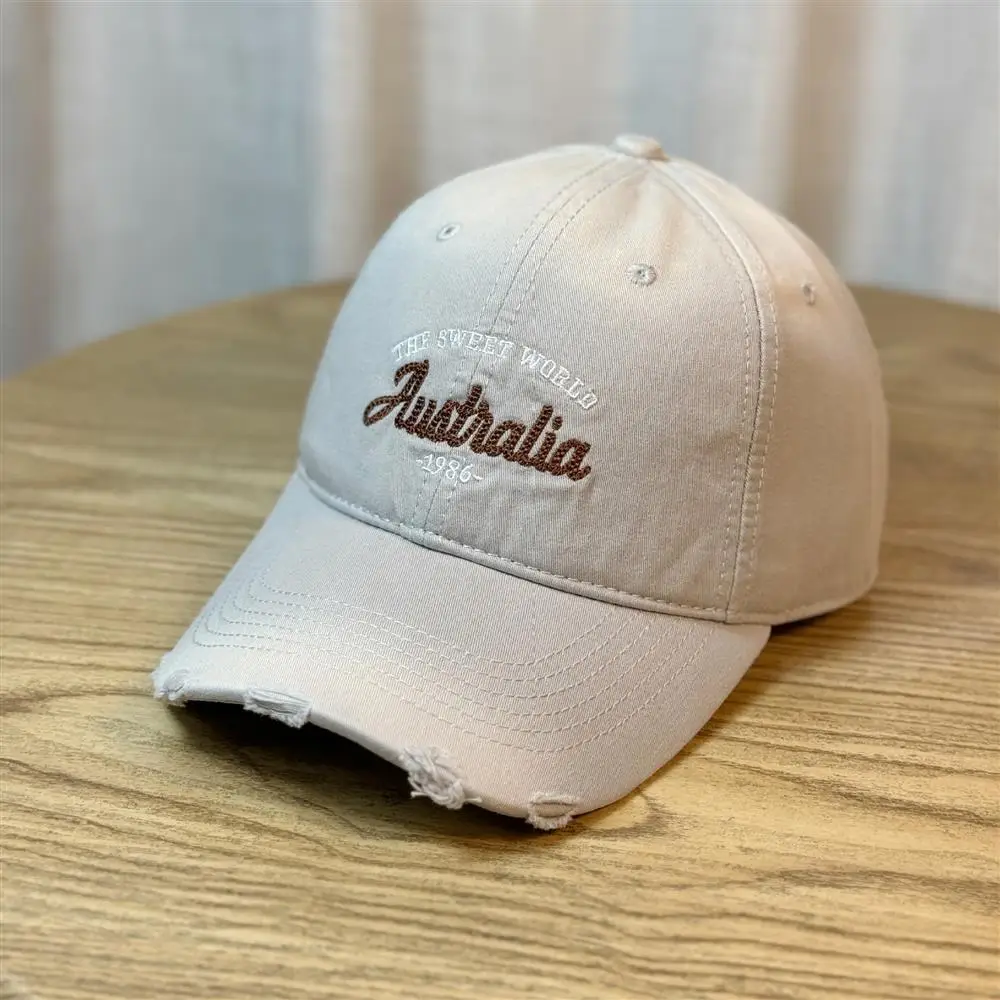 Women Korean Style Ripped Baseball Cap with Wide Brim — feature 12