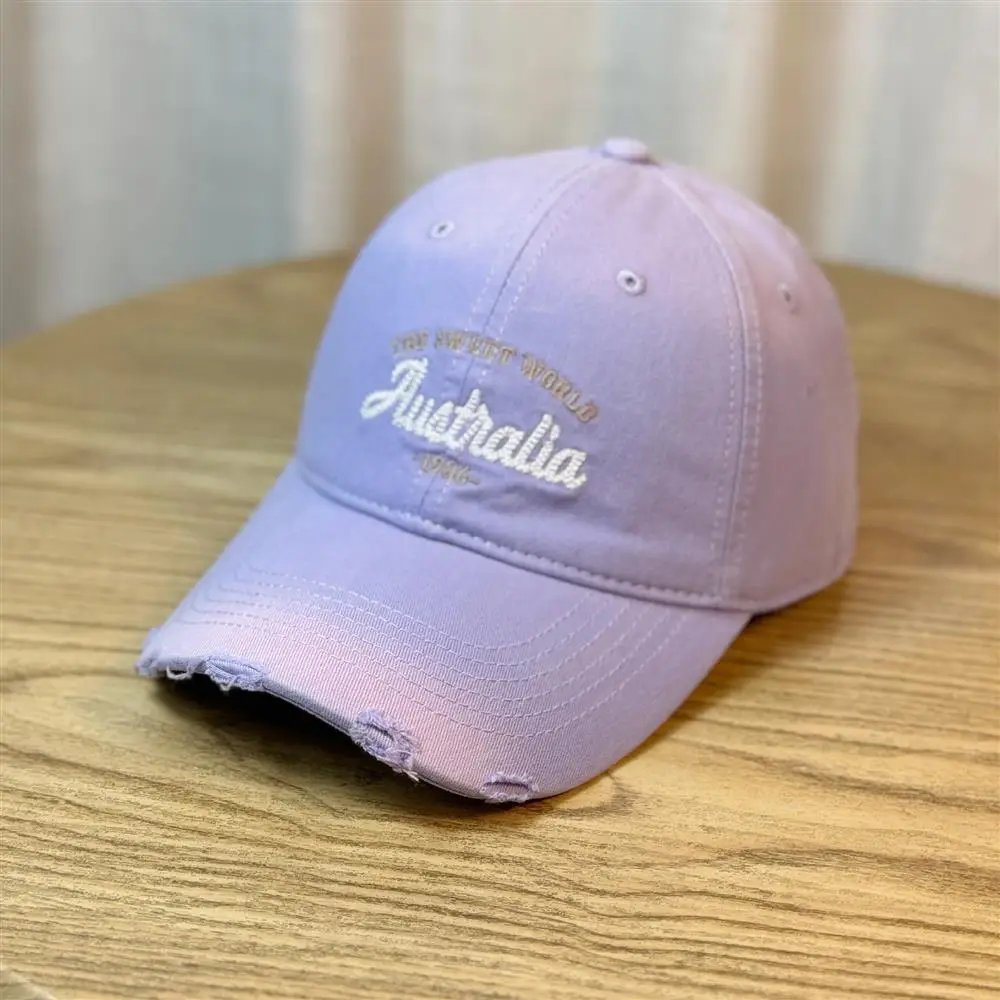Women Korean Style Ripped Baseball Cap with Wide Brim — feature 14