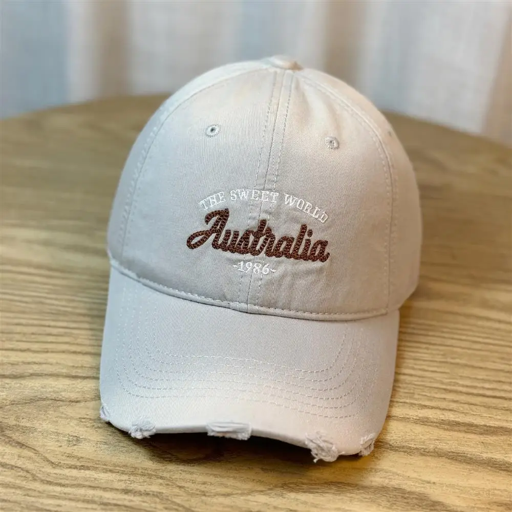 Women Korean Style Ripped Baseball Cap with Wide Brim — feature 16