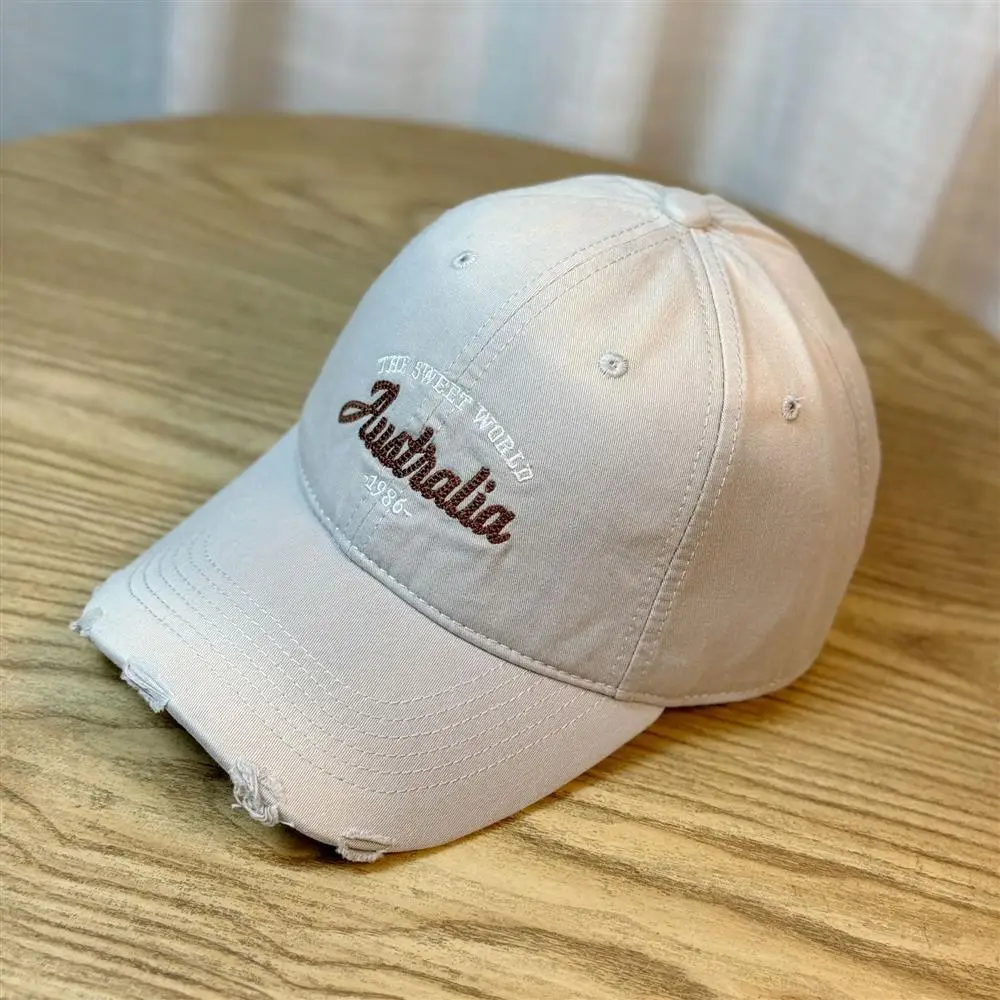 Women Korean Style Ripped Baseball Cap with Wide Brim — feature 17