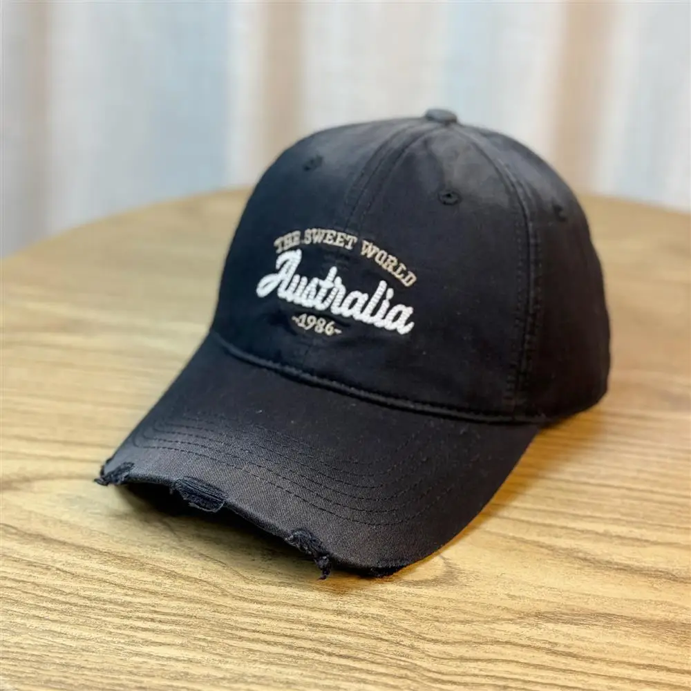 Women Korean Style Ripped Baseball Cap with Wide Brim — feature 5