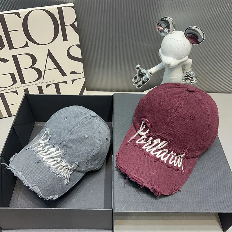 Blue Distressed Cap for Women Winter Warm Duckbill — feature 5