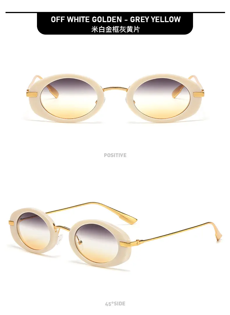 Oval Frame Sunglasses Black Anti-UV High End — feature 12