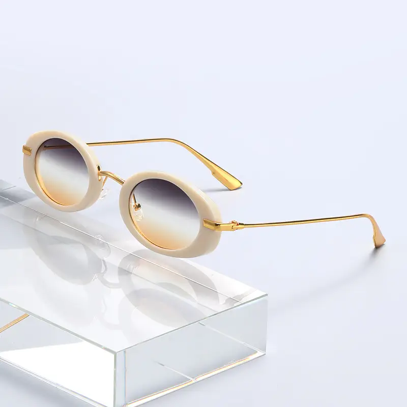 Oval Frame Sunglasses Black Anti-UV High End — feature 16