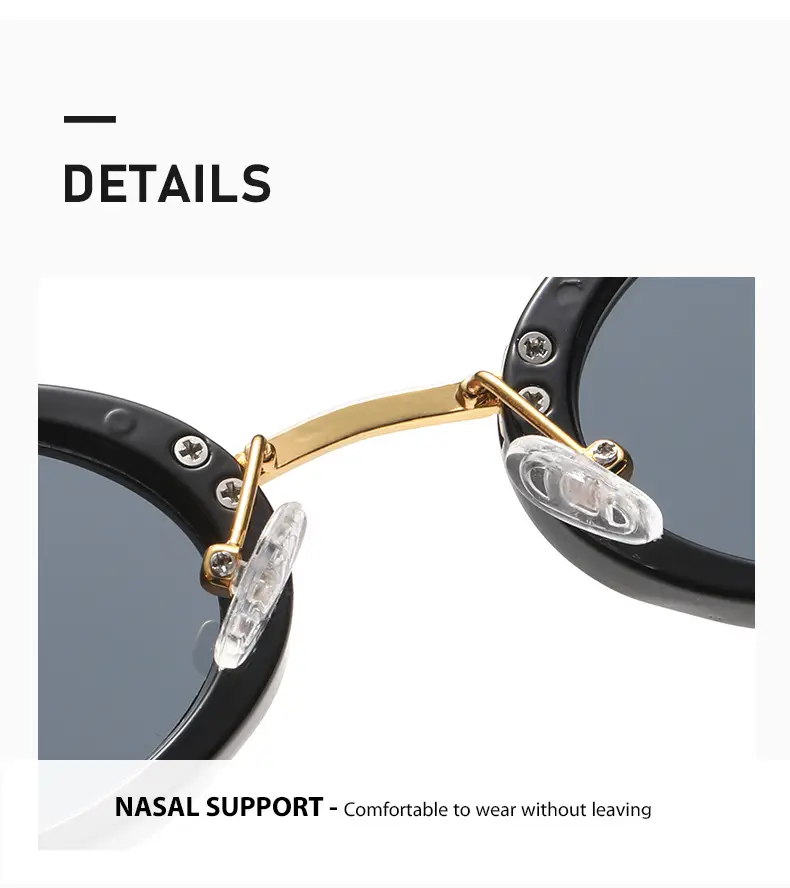 Oval Frame Sunglasses Black Anti-UV High End — feature 5