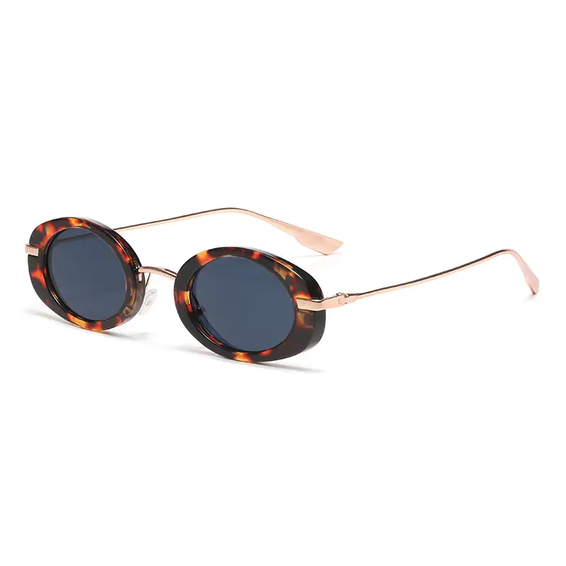 Oval Frame Sunglasses Black Anti-UV High End - Image 3