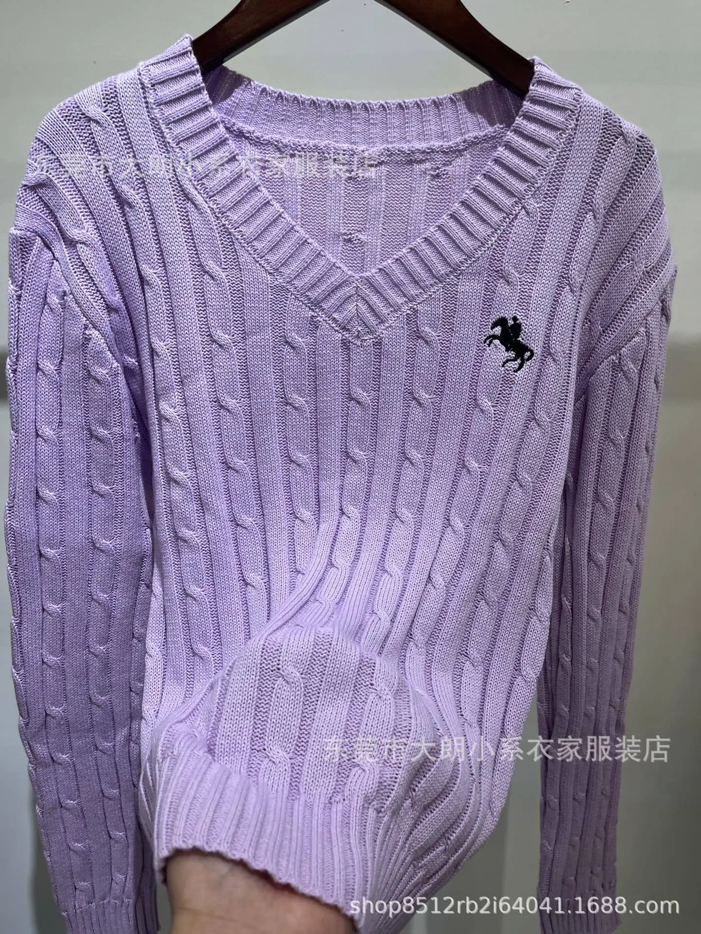 Women's Cream Knitted V-Neck Long Sleeve Pullover